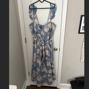 V. Chapman Vera Midi Dress, Dusk Blue